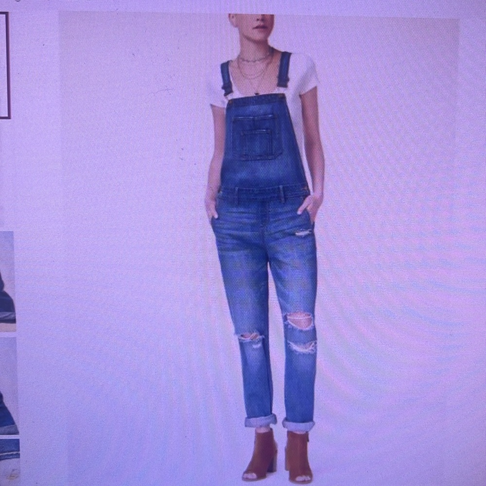American Rag Cie Distressed Surfwood‎ Wash Distressed Overalls sz 13 NWT